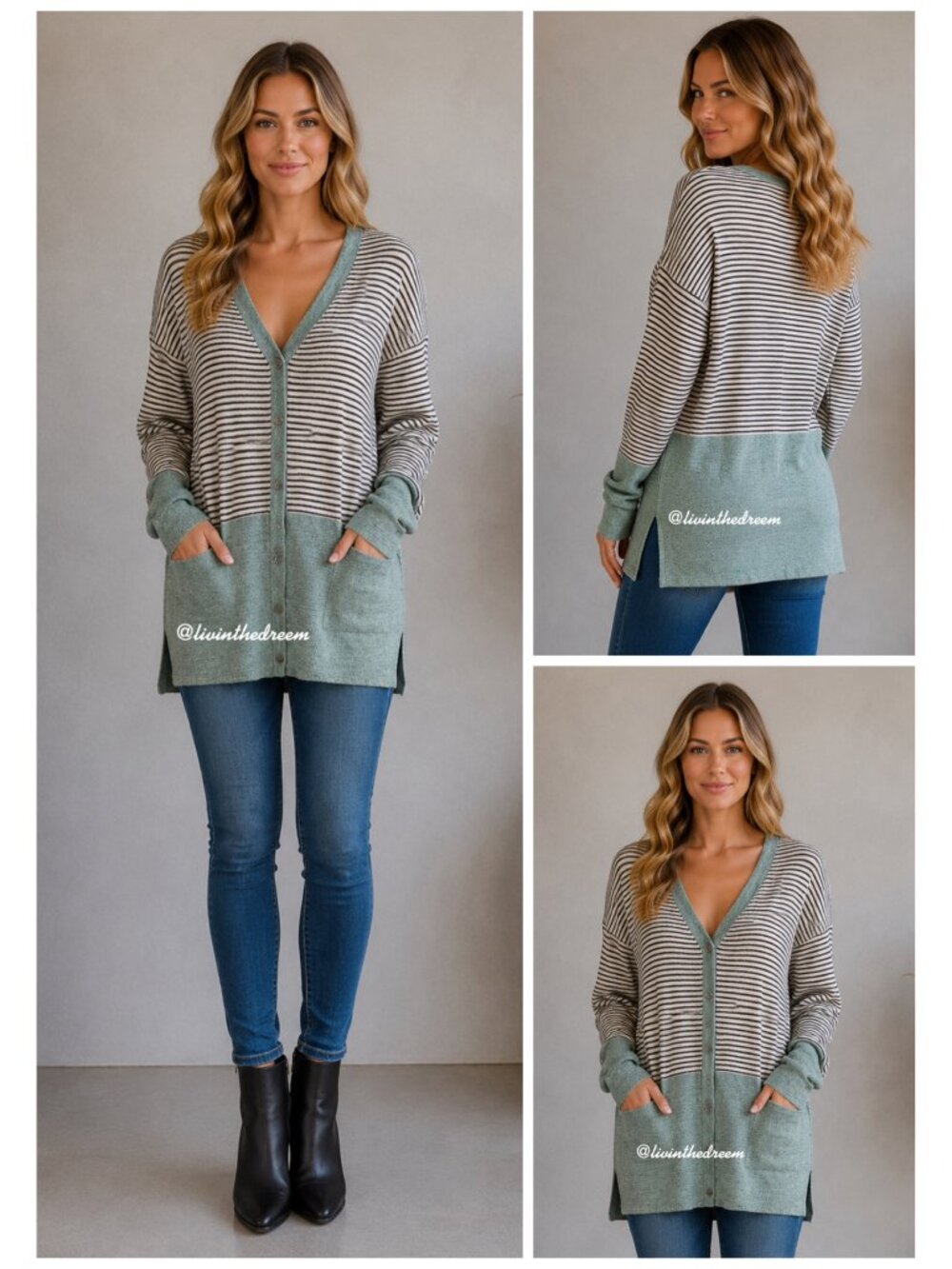 #T73 Potters Pot Super Soft Tunic Cardigan Sweater SZ L $44